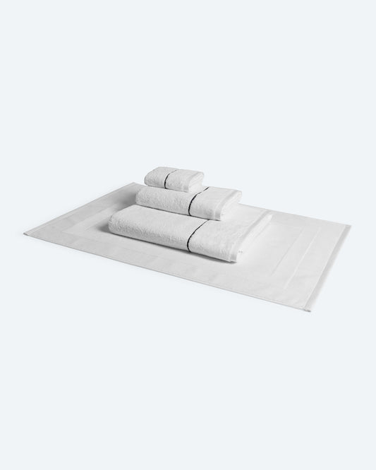 Set Asciugamani e Tappetino Velour Edge Blu Oltremare
