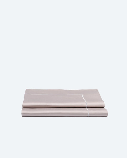 Pillow Case Duo Neutral Taupe Cotton Sateen