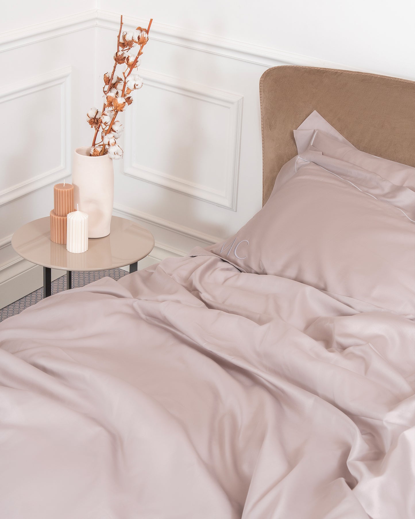 Duvet Cover Neutral Taupe Cotton Sateen