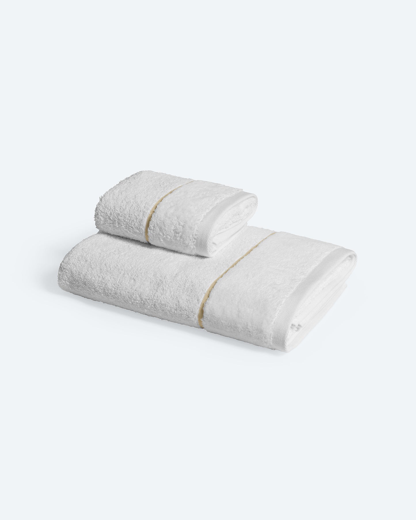 Velour Edge 2-Piece Towel Set Champagne hem