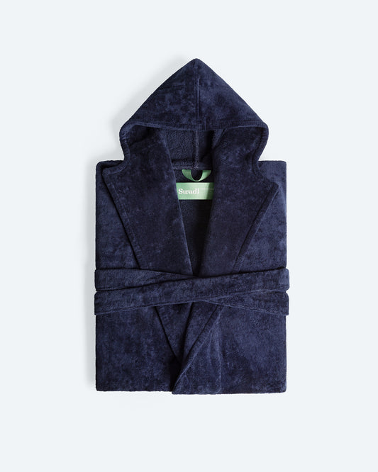 Hooded Bathrobe Buongiorno Marine Night Unisex