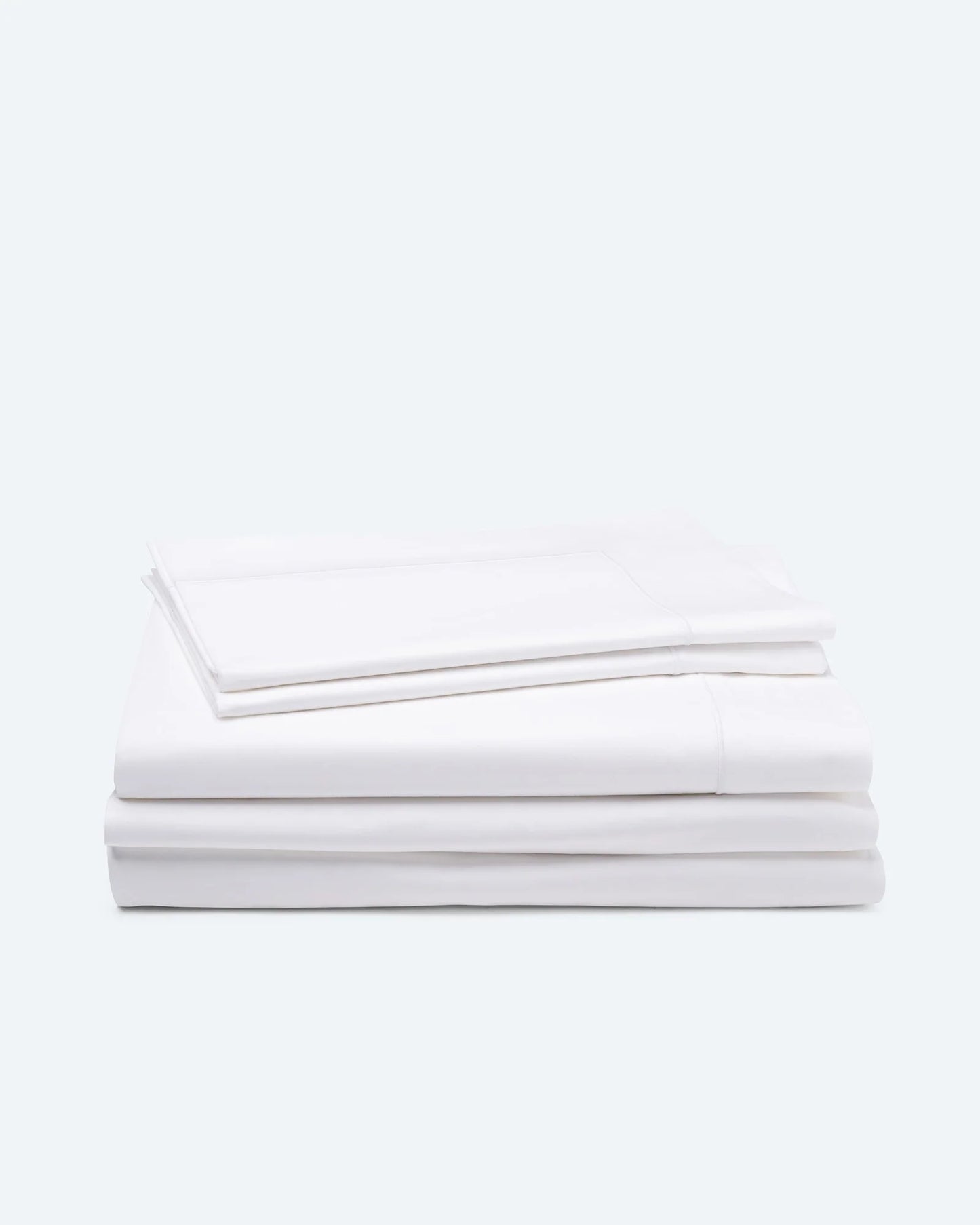 Bedding Set with Duvet Cover and Sheet Crisp White Cotton Percale