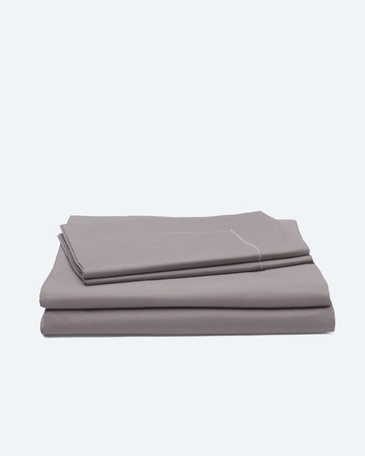 Bedding Set with Duvet Cover Calm Grey Cotton Percale