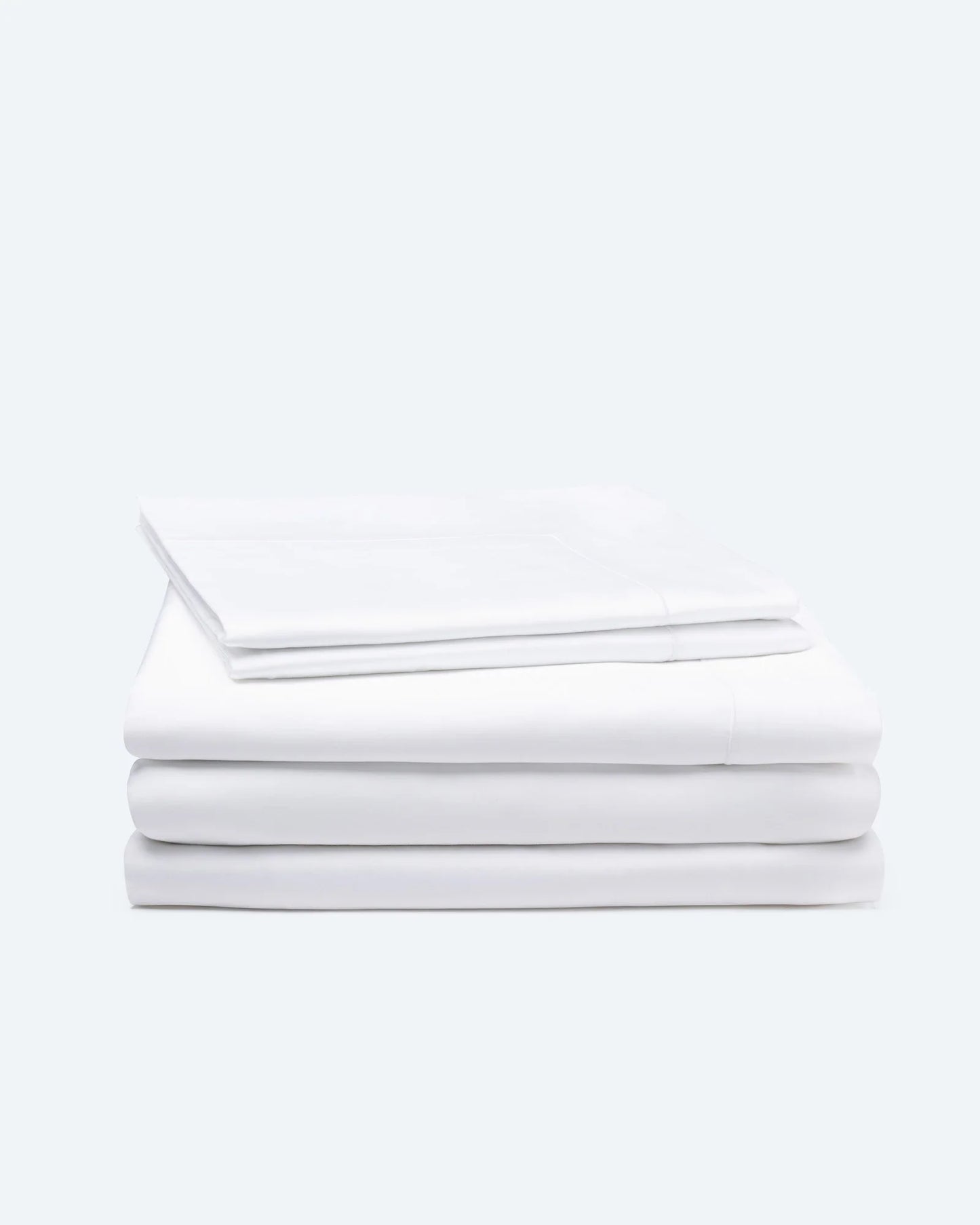 Bedding Set with Duvet Cover and Sheet Crisp White Cotton Sateen
