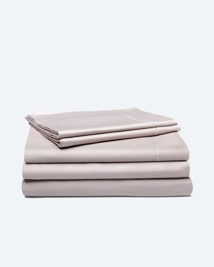 Bedding Set with Duvet Cover and Sheet Neutrale Taupe Cotton Sateen