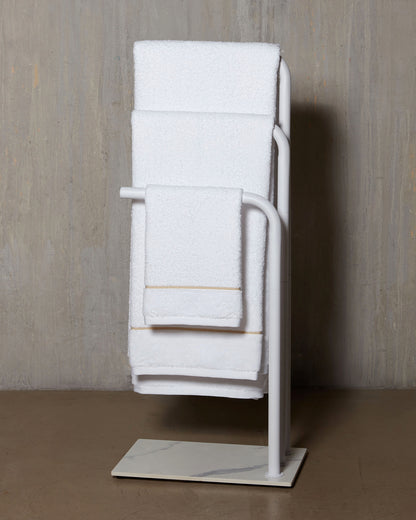 Velour Edge 3-Piece Towel Set Champagne hem