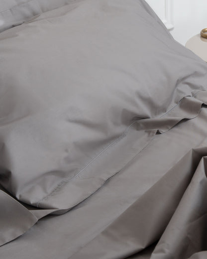 Pillow Case Duo Calm Grey Cotton Percale